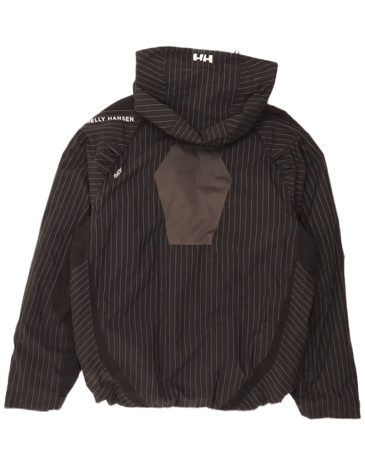 Giacca antipioggia da uomo con cappuccio grafico Helly Hansen UK 38 medio a righe nere