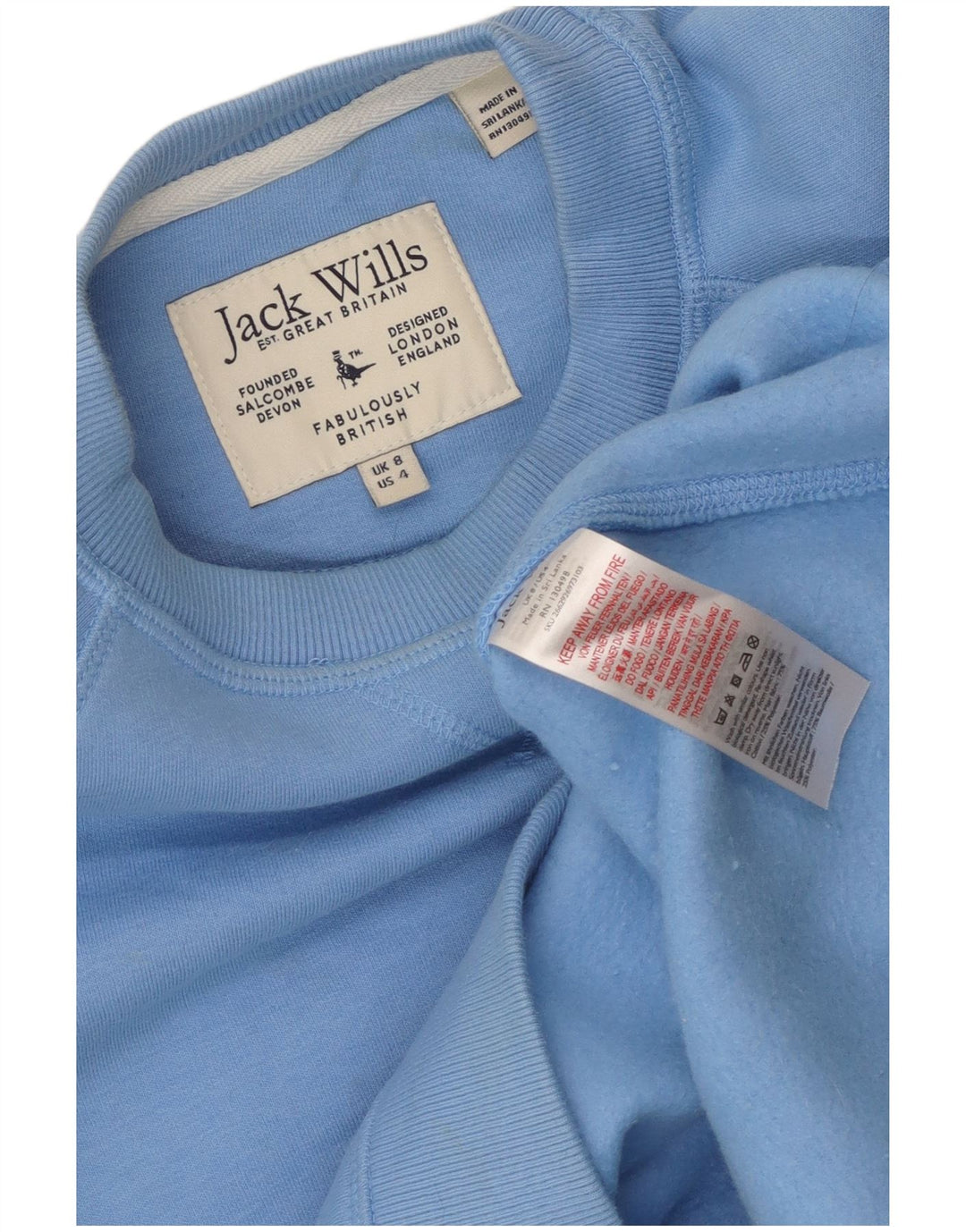 Felpa oversize da donna Jack Wills UK 8 piccolo cotone blu