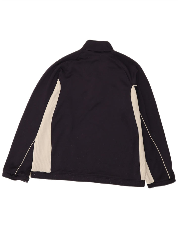 Felpa Puma da uomo con zip e collo, media, in poliestere color block blu navy