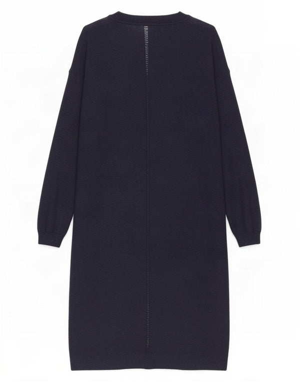 Maglione cardigan aperto a lunga linea da donna Fat Face UK 10 piccolo cotone blu navy
