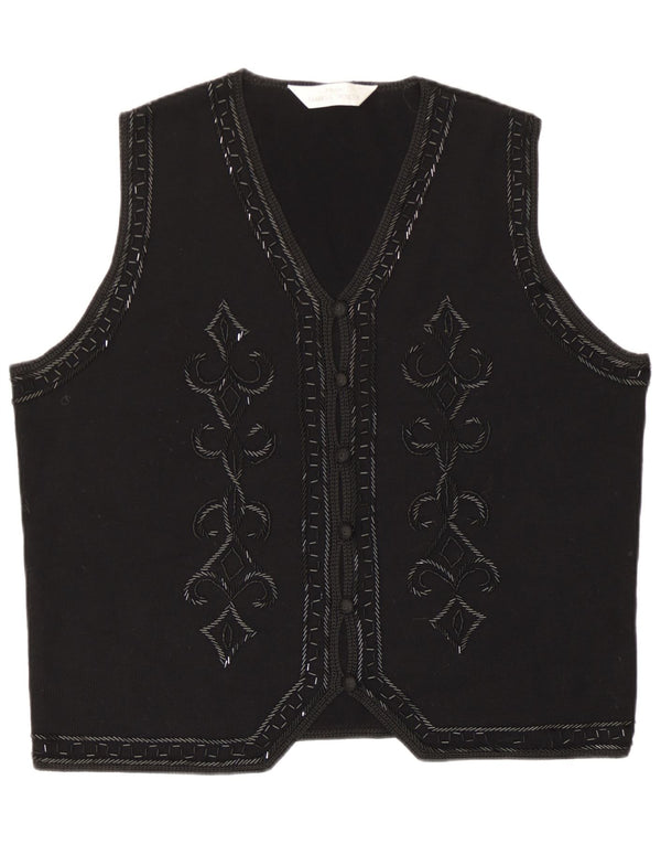 Gilet grafico da donna Marks & Spencer UK 20 2XL acrilico nero