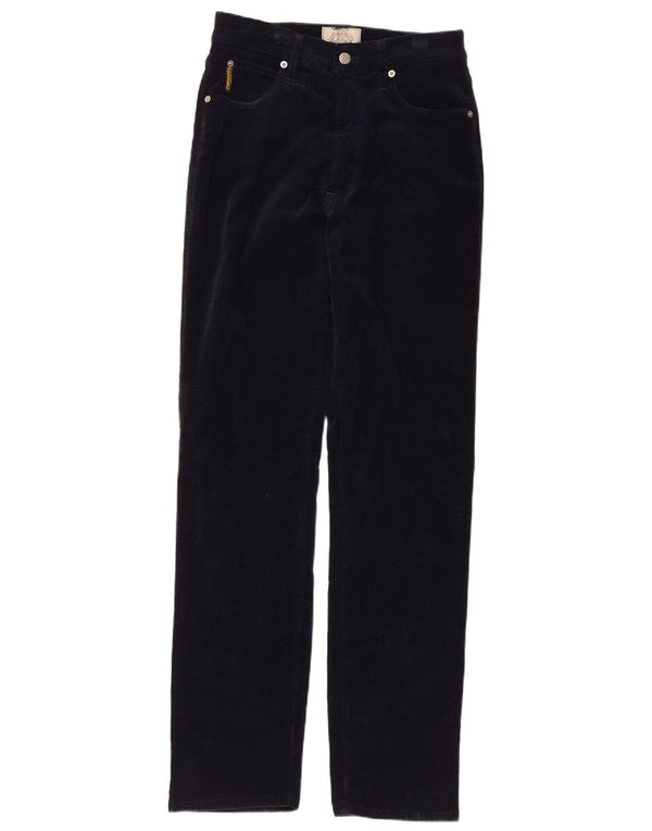 Pantaloni casual dritti da donna Armani W31 L32 in cotone blu navy