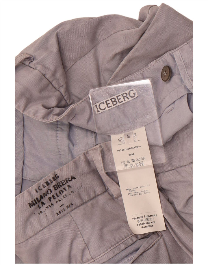 Pantaloni chino slim da uomo Iceberg IT 48 medio W32 L34 cotone grigio