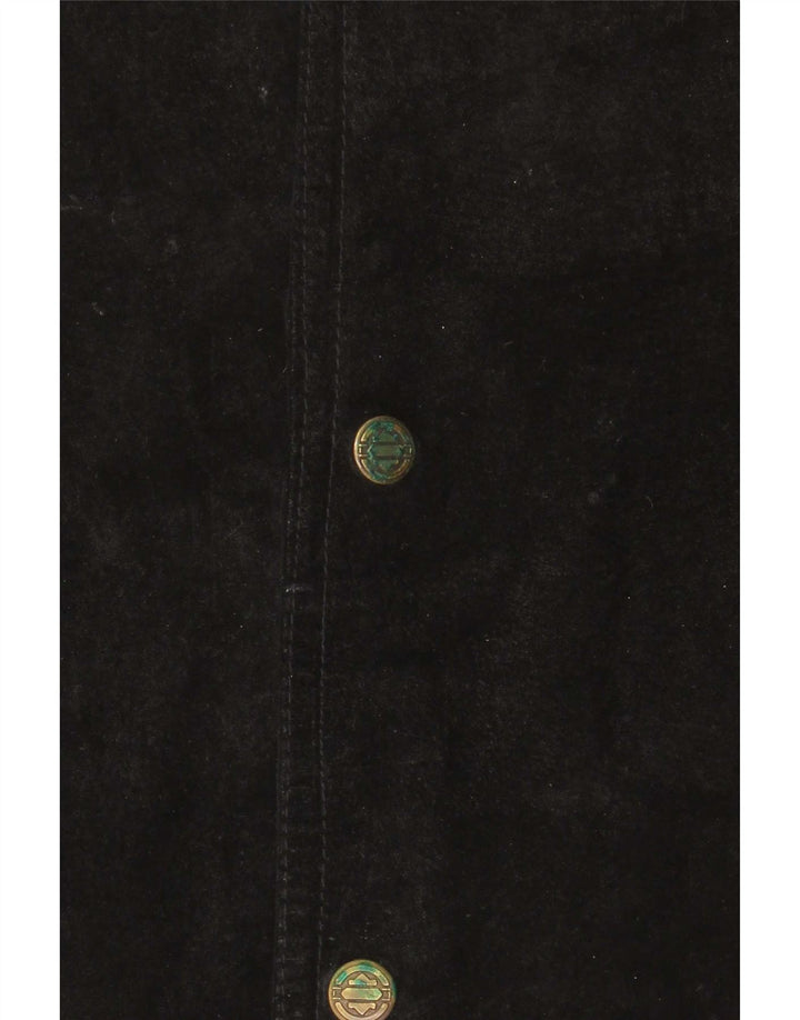 Gilet in pelle scamosciata da uomo Pionier 4XL Nero