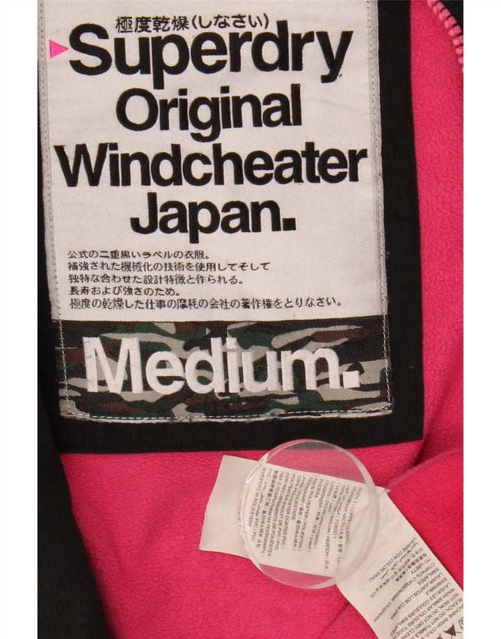 Giacca a vento grafica da donna Superdry Windcheater UK 14 media nera