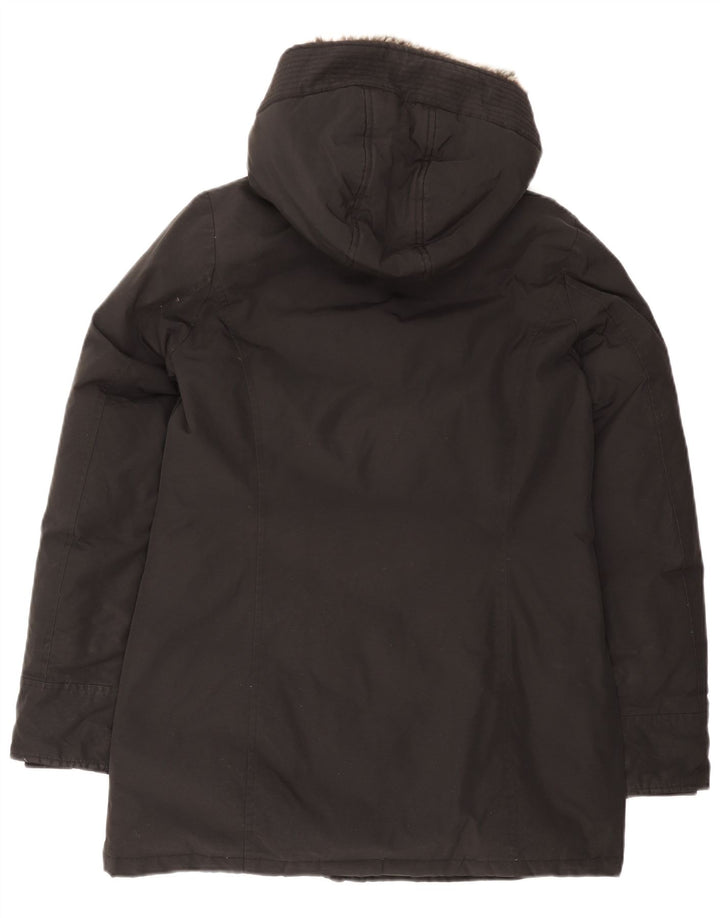 Giacca imbottita con cappuccio da donna Woolrich UK 14 cotone medio nero