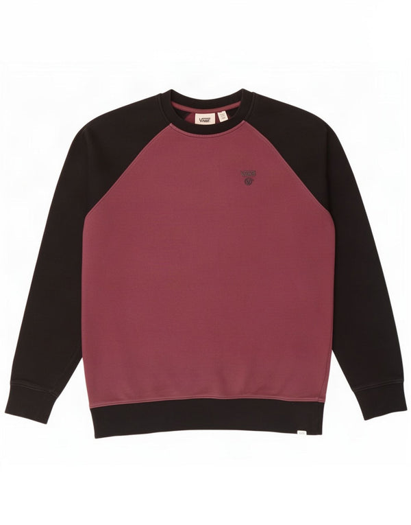 Felpa da uomo Vans maglione piccolo bordeaux in cotone color block