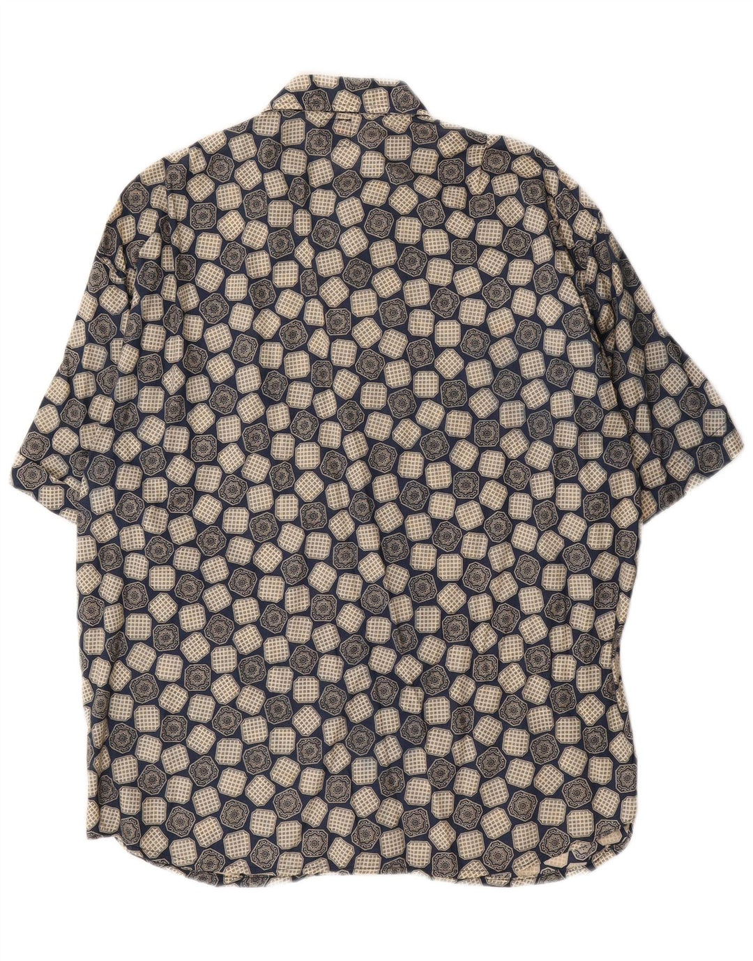 Camicia a maniche corte da uomo Boneville grande blu geometrica