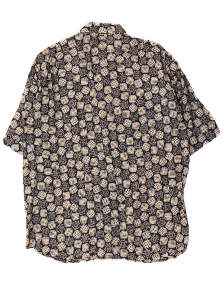 Camicia a maniche corte da uomo Boneville grande blu geometrica