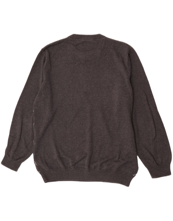 Maglione maglione girocollo da uomo Fynch Hatton 2XL grigio a rombi/cotone diamante