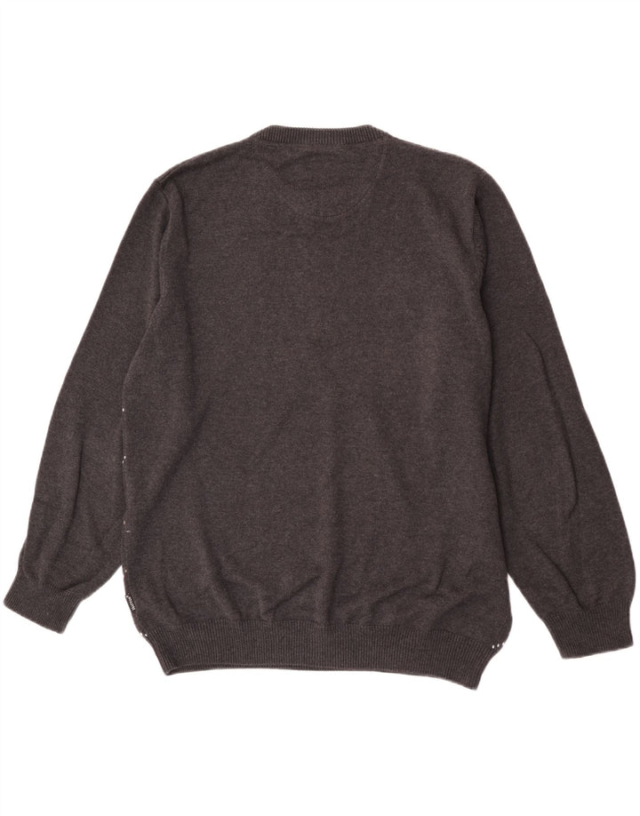 Maglione maglione girocollo da uomo Fynch Hatton 2XL grigio a rombi/cotone diamante