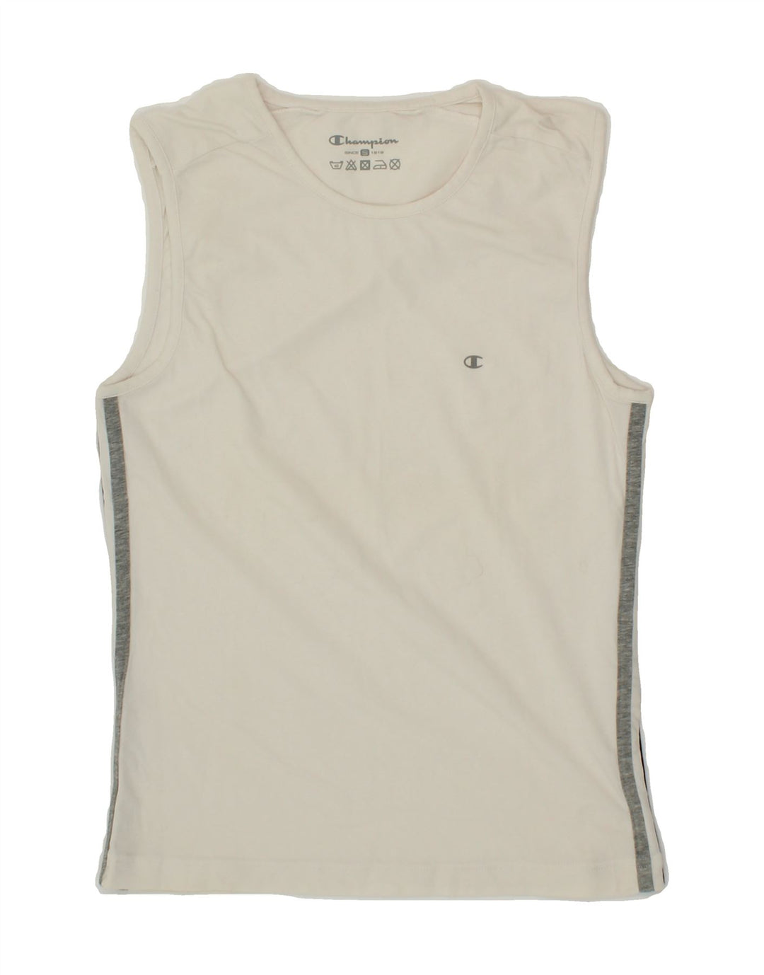 CHAMPION Womens Vest Top UK 8 Small Off White Vintage Champion and Second-Hand Champion from Messina Hembry 