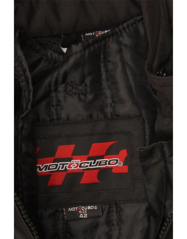 VINTAGE Womens Motorcycle Racer Jacket IT 42 Medium Grey Colourblock Vintage Vintage and Second-Hand Vintage from Messina Hembry 