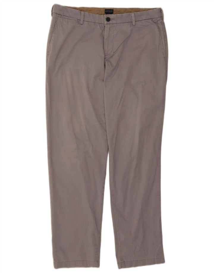 DOCKERS Pantaloni chino affusolati da uomo W36 L32 in cotone grigio