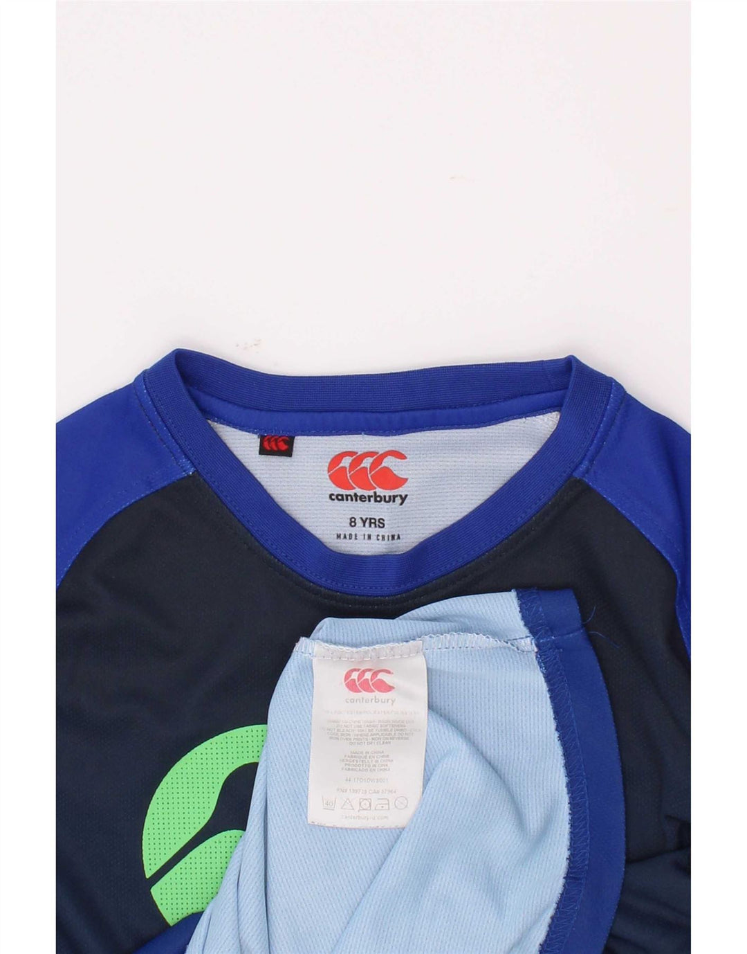 Maglietta grafica per ragazzi Canterbury Top 7-8 anni in poliestere blu