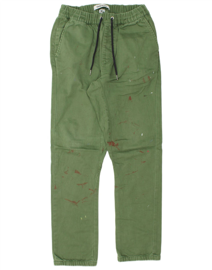 Pantaloni chino dritti da uomo Quiksilver medi W30 L30 poliestere verde