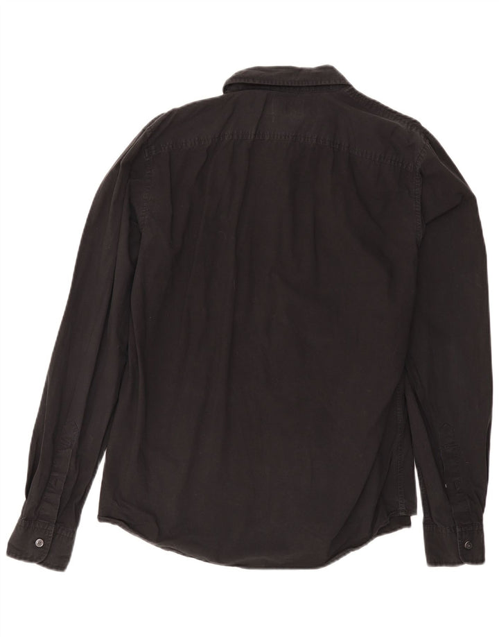 Camicia Timberland da uomo slim fit in cotone nero medio
