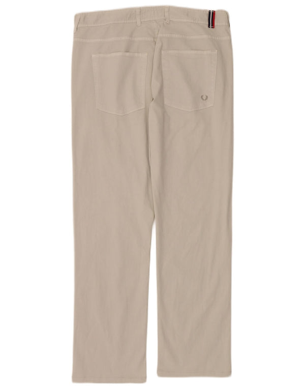 Pantaloni casual dritti da uomo Fred Perry IT 52 XL W34 L30 Cotone grigio