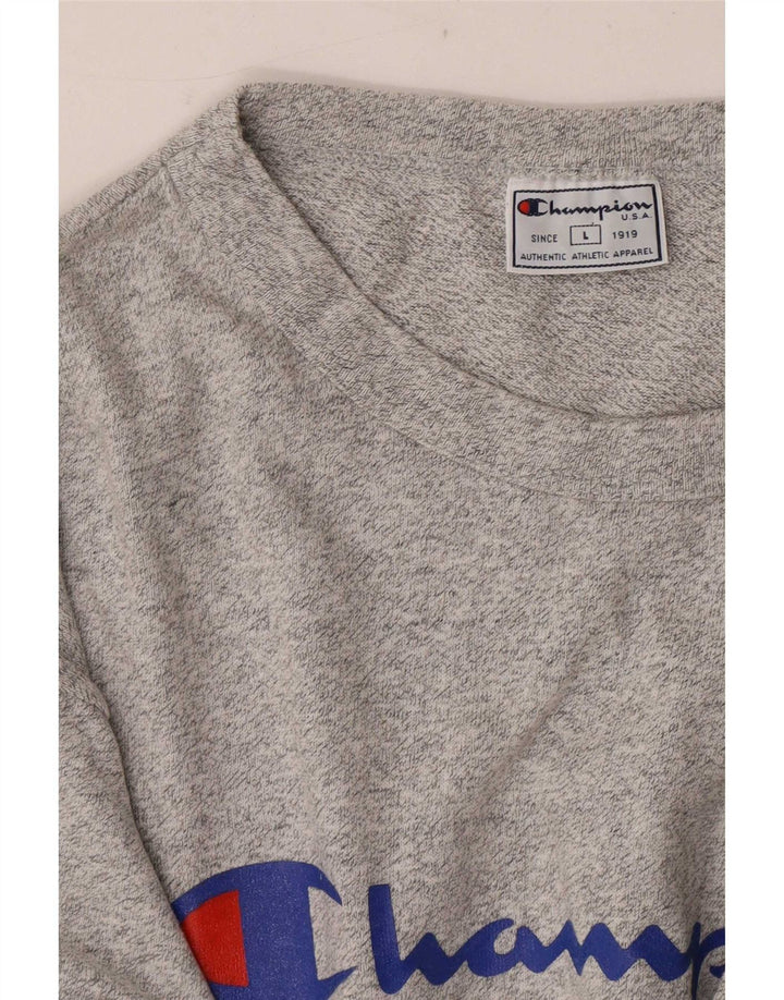 T-shirt grafica da uomo Champion Top grande grigio chiazzato