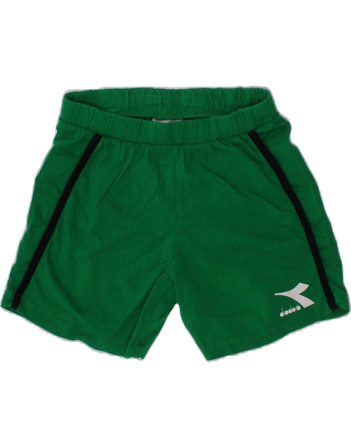 DIADORA Boys Sport Shorts 8-9 Years Medium  Green Cotton Vintage Diadora and Second-Hand Diadora from Messina Hembry 