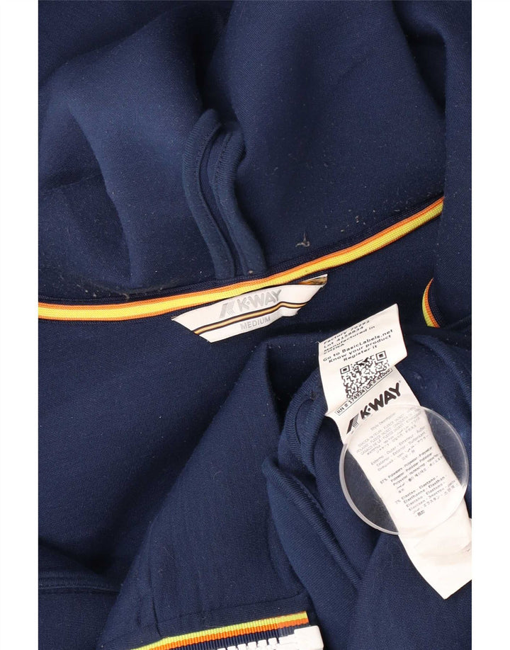 Maglione con cappuccio e zip da uomo K-Way in poliestere blu navy medio
