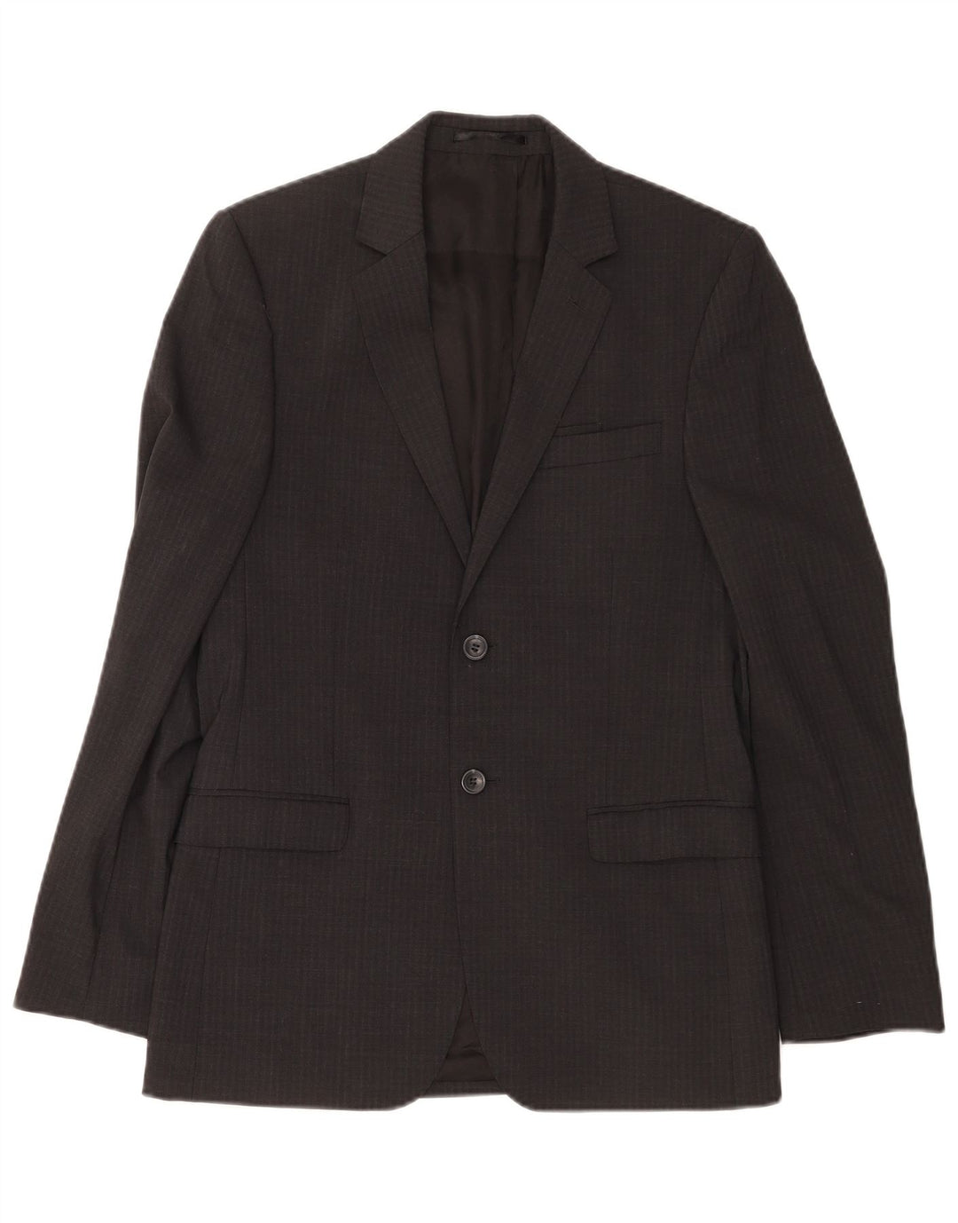 Giacca blazer da uomo a 2 bottoni Dkny UK 38 Lana gessata grigio medio