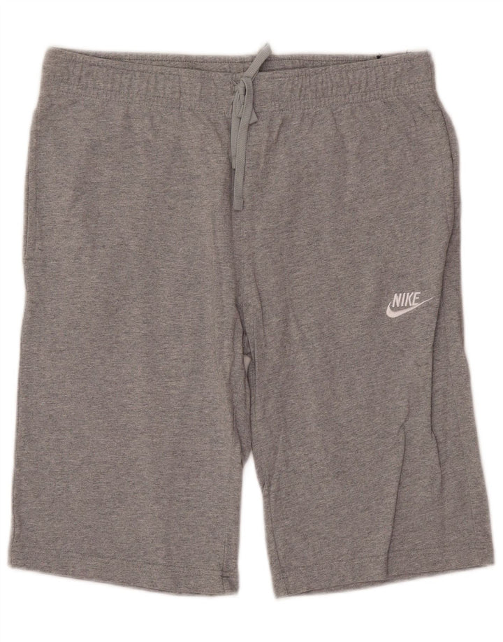 Pantaloncini sportivi da uomo NIKE in cotone screziato grigio medio