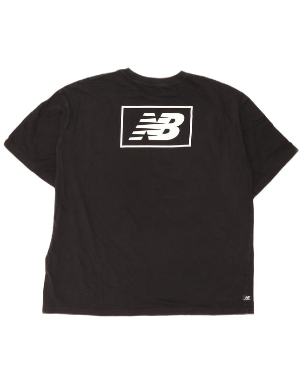 New Balance Mens Loose Fit Graphic T-Shirt Top Small Black