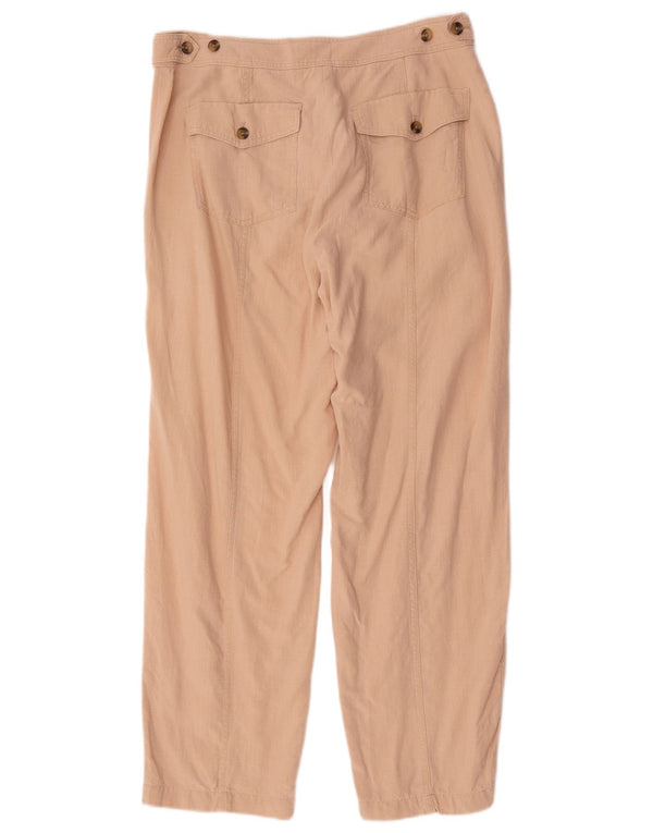 Pantaloni chino a vita alta da donna Marks & Spencer UK 14 Large W34 L29 Beige