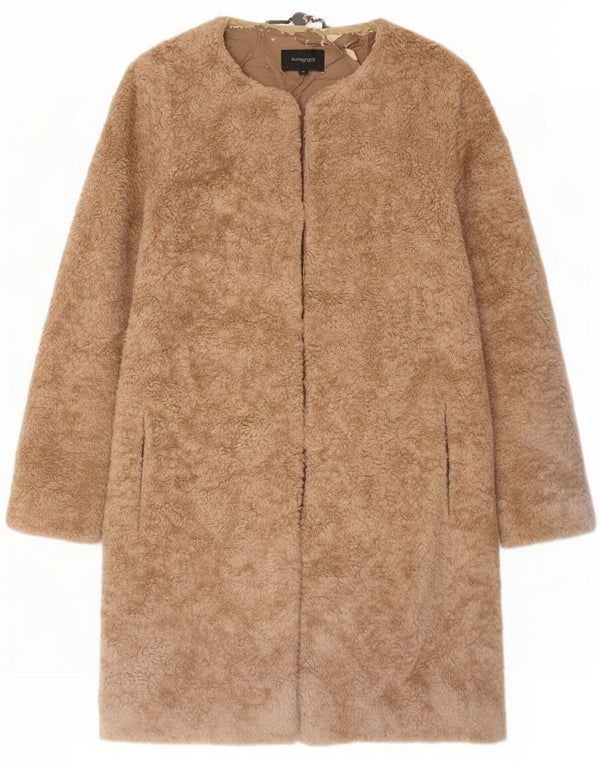Cappotto aperto Marks & Spencer da donna Autograph Sherpa UK 14 Large Beige
