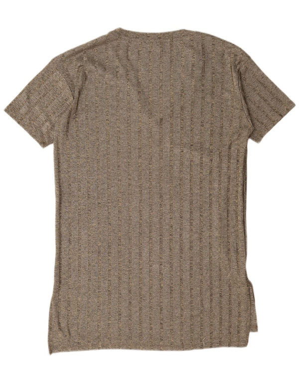 Abito T-shirt oversize da donna Zara UK 14 Grigio medio a righe
