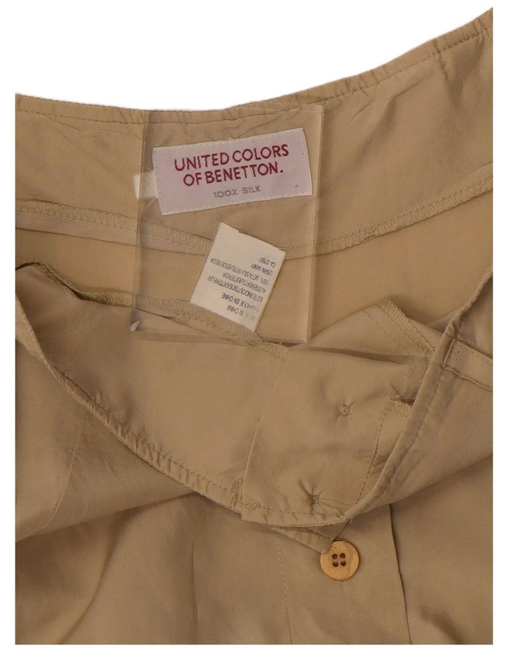Gonna lunga da donna BENETTON W28 in seta beige medio