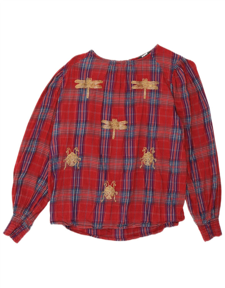 Desigual Camicetta da donna Top UK 16 Grande controllo rosso