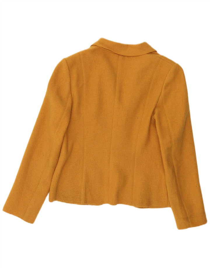 Giacca Blazer a 2 Bottoni da Donna Luisa Spagnoli IT 46 Large in Lana Gialla