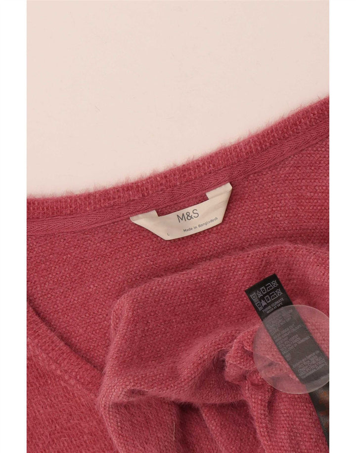 Marks & Spencer Top oversize da donna a maniche lunghe UK 16 Large Rosa Poliestere