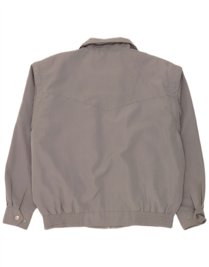 Giubbotto bomber vintage da uomo vestibilità ampia UK 38 Poliestere grigio medio