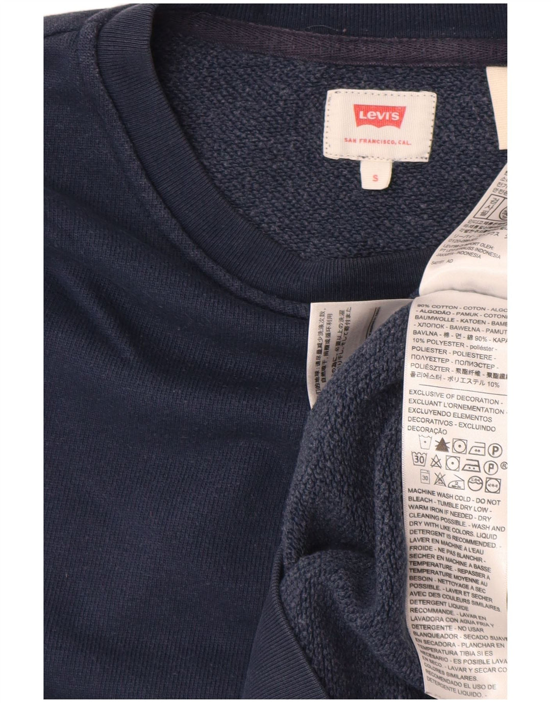 LEVI'S Felpa da uomo Maglione piccolo blu navy in cotone