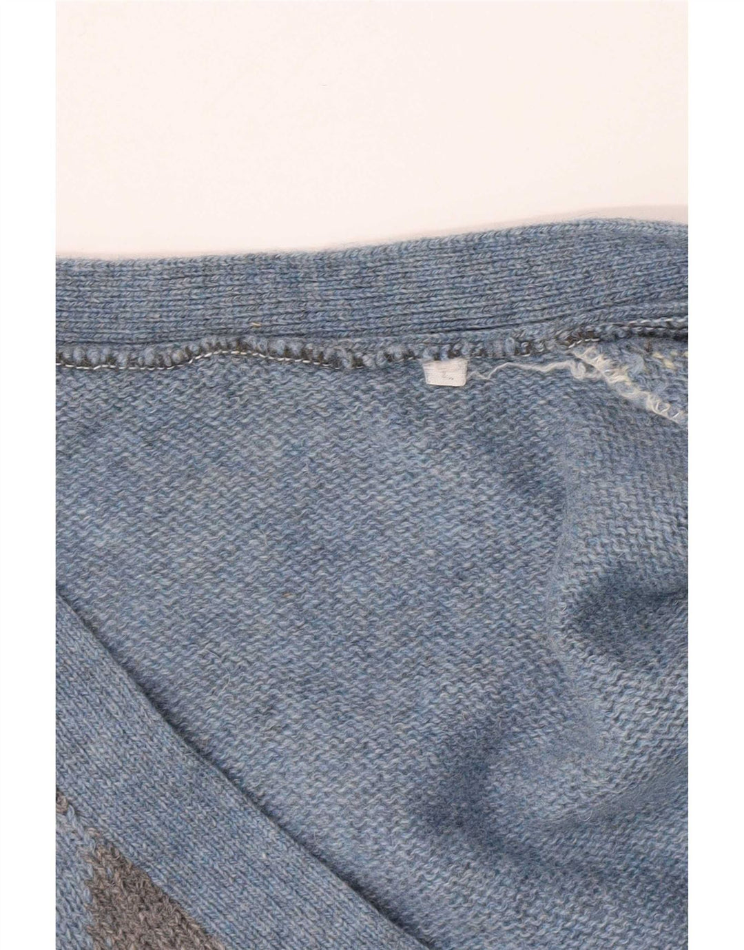 Maglione cardigan da uomo vintage grande blu a rombi/diamante