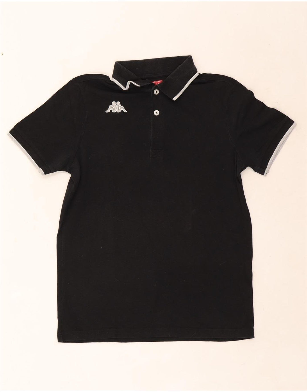 Polo Kappa Uomo Piccola in Cotone Rigato Nero