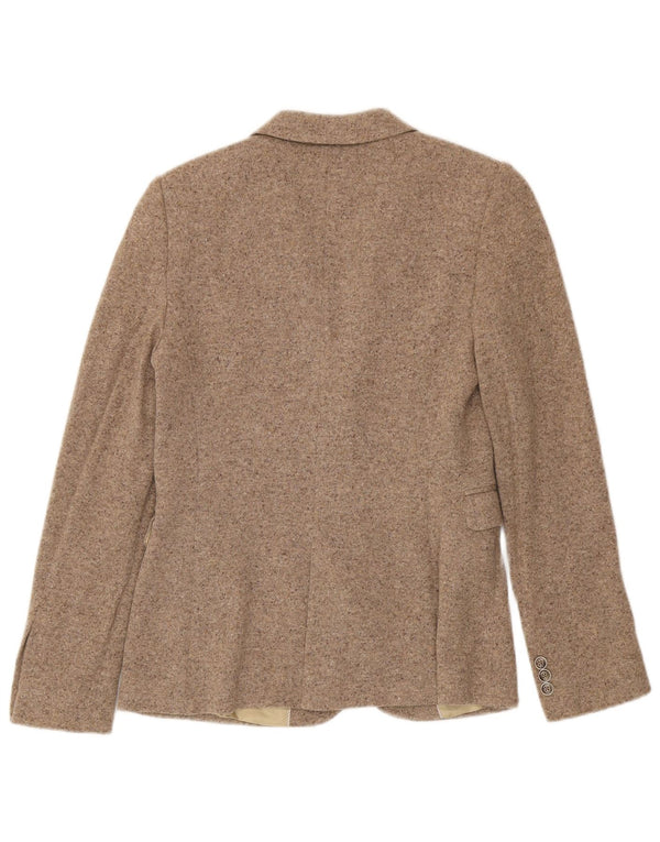 Giacca blazer da donna a 2 bottoni lavorata a maglia di Massimo Dutti EU 40 Beige medio screziato
