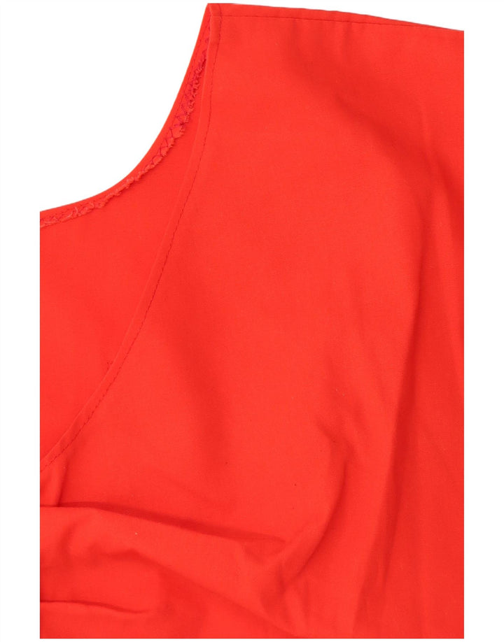 Top camicetta corta da donna VINTAGE UK 16 grande rosso