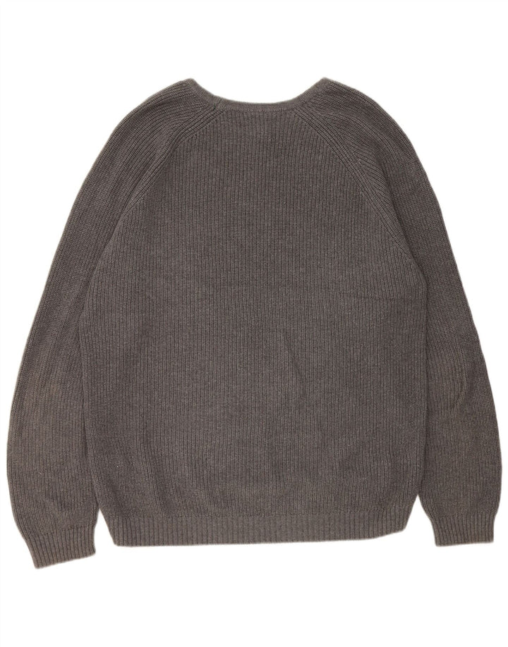Maglione Zara da uomo con scollo a barca XL in cotone grigio