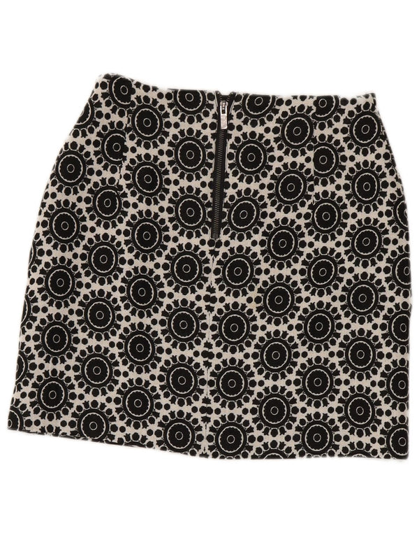 Gonna a tubino da donna Marks & Spencer UK 8 piccola W28 cotone geometrico nero