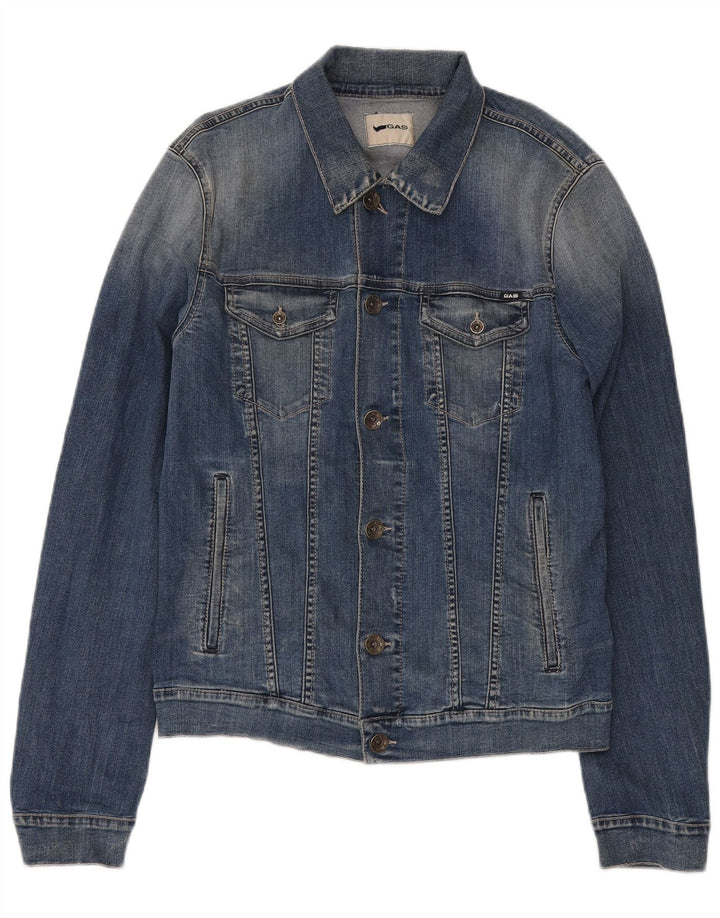 GAS Womens Oklahoma Slim Denim Jacket UK 20 2XL Blue Cotton