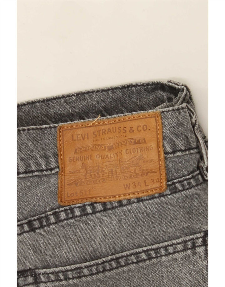 Jeans Levi's Uomo 511 Slim W34 L34 Cotone Grigio