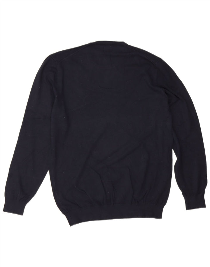 Maglione Zara da uomo girocollo in viscosa blu navy medio