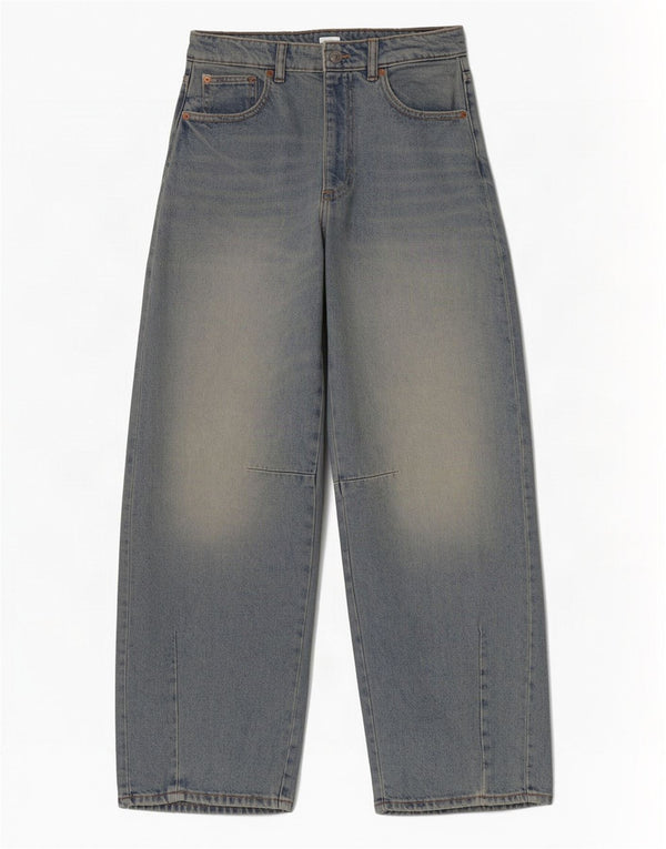 Jeans Zara da donna a vita alta con palloncino EU 36 XS W26 L29 cotone blu