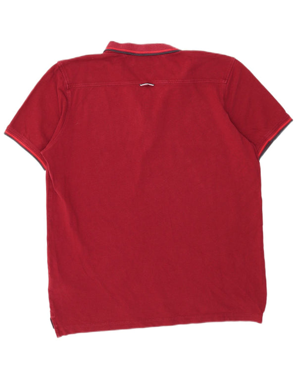 Polo slim fit da uomo Tommy Hilfiger 2XL in cotone bordeaux