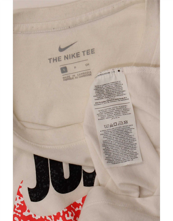 T-shirt grafica da uomo Nike Top Small in cotone bianco