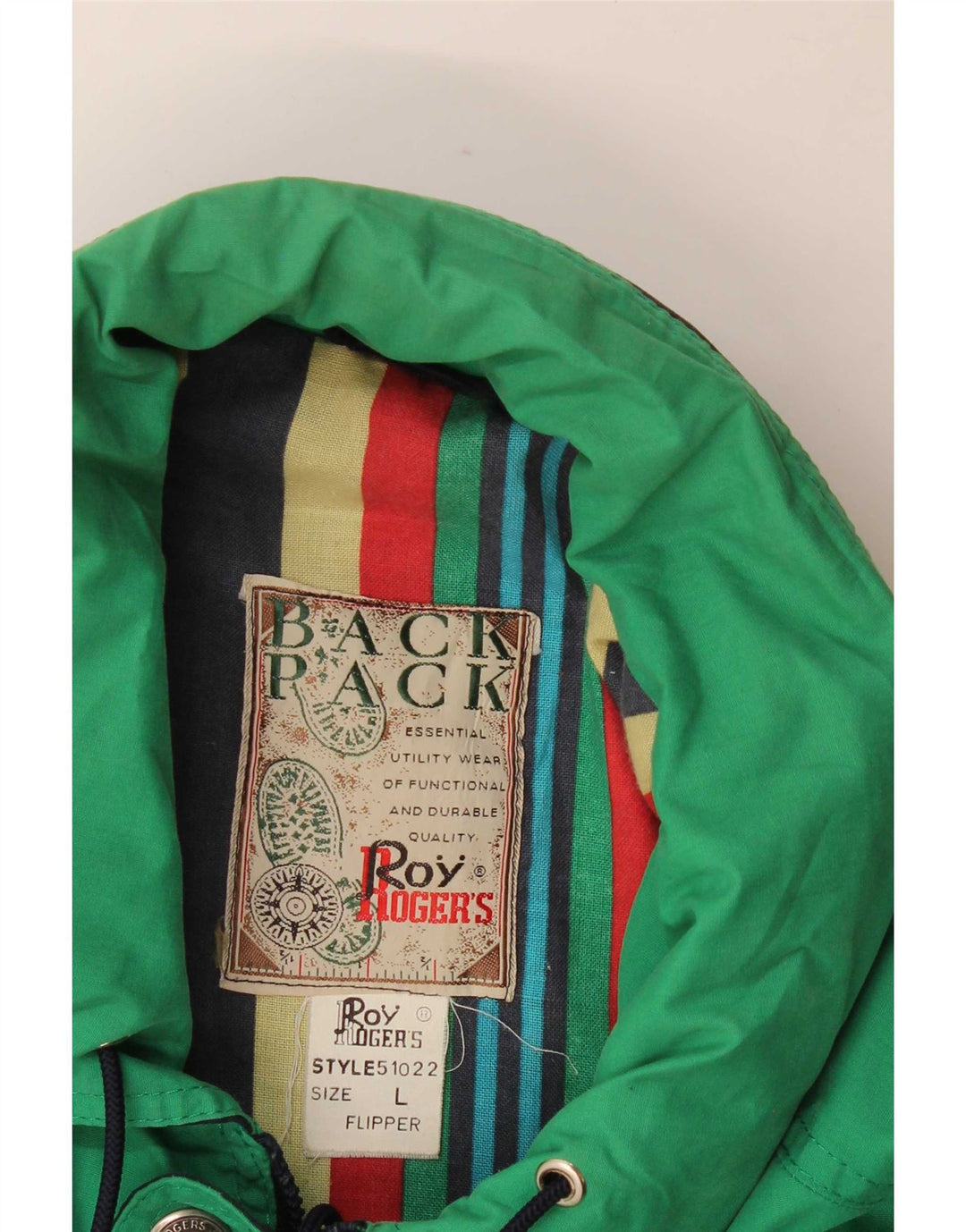 Giacca a vento da uomo Roy Rogers UK 40 Large Green Colourblock Cotton